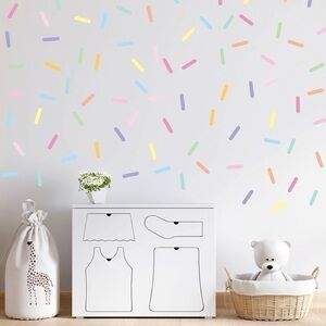 New 300 Piece Rainbow Ice Cream Sugar Sprinkles Wall Decal Vinyl Stickers